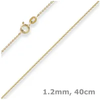 Schmuck Krone Goldkette 1,2mm Ankerkette flach aus 585 Gelbgold 40cm, Gold 585 goldfarben