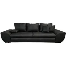 luma-home Big-Sofa Leder 3-Sitzer Schwarz