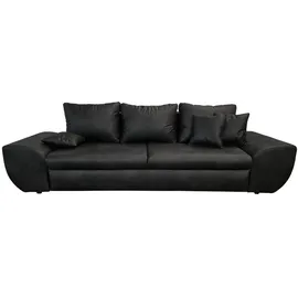 luma-home Big-Sofa Leder 3-Sitzer Schwarz