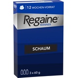 REGAINE Männer Schaum: 3-Monatspackung mit 50 mg/g Minoxidil, stoppt erblich bedingten Haarausfall bei Männern und regt das Haarwachstum an, 3 x 60 g