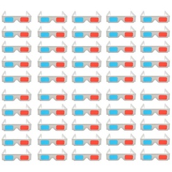 TPFNet 3D-Brille Anaglyphenbrille Rot/Cyan 3D Brille zum Ansehen von Filmen, 3D-Kino Brille – Material: Karton – Farbe: Weiß – 50 Stück weiß