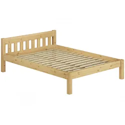 Erst-Holz Doppelbett Ehebett Bettrahmen Kiefer natur Massivholz 160x200 Rollrost Bettgestell 60.38-16
