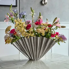 House Doctor Flood Vase, 30 cm, gebürstetes Silber