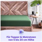 Wolkenfeld Spannbettlaken Jersey 140 x 200 - 160 x 200 - 180 x 200 - 200 x 200 cm Waldgrün
