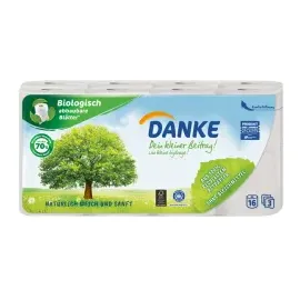 Danke Toilettenpapier 3-lagig Recyclingpapier 16 Rollen