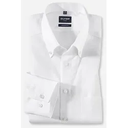 Businesshemd OLYMP "Luxor modern fit", Herren, Gr. 38, N-Gr, weiß, Obermaterial: 100% Baumwolle, Langarm, Hemden