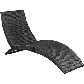 vidaXL Sonnenliege 162 x 64 x 86 cm schwarz/cremeweiß inkl. Auflage klappbar