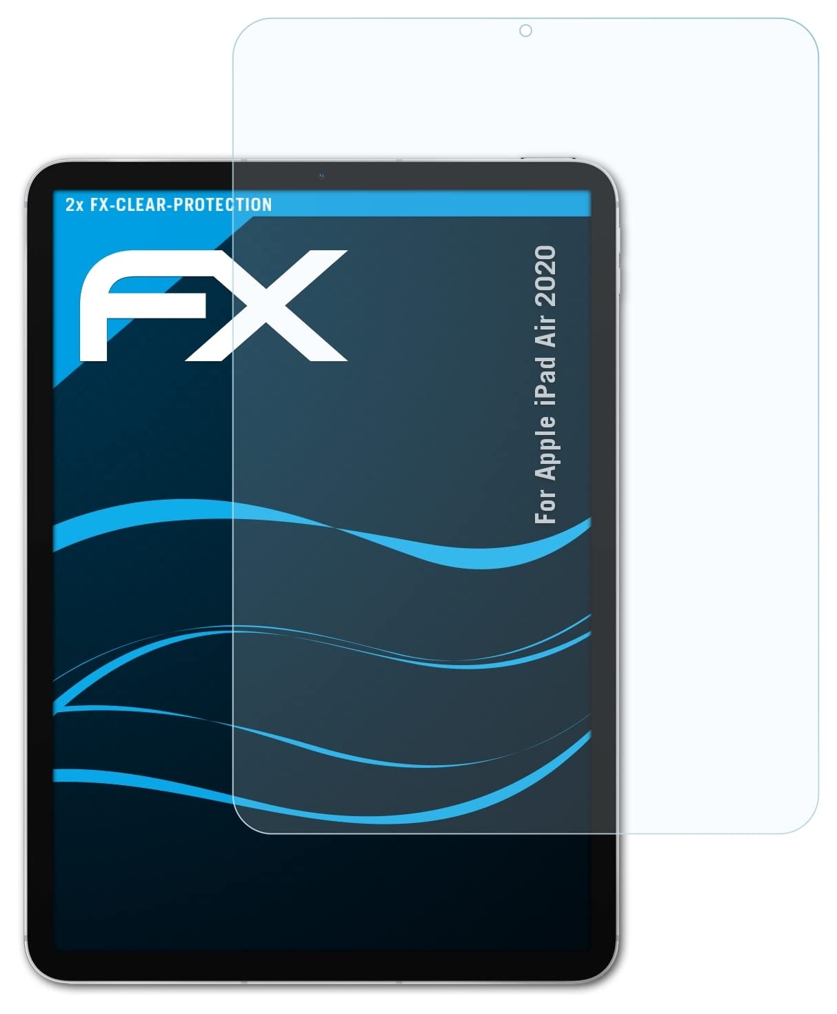atFoliX Schutzfolie kompatibel mit Apple iPad Air 2020 Folie, ultraklare FX Displayschutzfolie (2X)