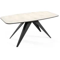 Feldmann-Wohnen Esstisch, Ecru, Holz, Rechteckig,Rechteckig, Stativgestell, 80x76x160 cm, Esszimmer,