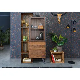 MASSIVMOEBEL24.DE Vitrine Sevilla 90 x 40 x 183 cm Braun