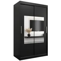 Abiks möbel MÖBEL Kryspol Schwebetürenschrank Schwarz, Kunststoff, Nachbildung, 5