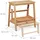 Relaxdays Tritthocker, klappbar, 2 Stufen, bis 100 kg, Kinder, Haushalt, HBT 48 x 45 x 51 cm, Bambus Klapphocker, Natur
