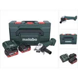 Metabo W 18 7-125 Akku Winkelschleifer 18 V 125 mm + 2x Akku 5,5 Ah + Ladegerät + metaBOX