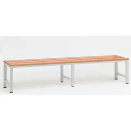 Sz-Metall Umkleidebank 200 x 42 x 30 cm Grau/Braun/Weiß
