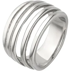 Fingerring JOBO "breit" Gr. 52, silber (edelstahlfarben), Fingerringe, Damen, 52, Edelstahl, Edelstahl