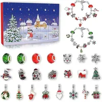 Adventskalender für Mädchen Teenager Kinder Schmuck mit 22 Charms und 2 Armbänder Weihnachtskalender Kreativer Schmuck-Adventskalender für Mäd...