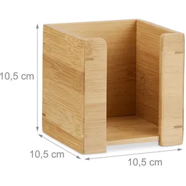 Relaxdays Zettelbox Holz 10,5 x 10,5 cm Braun 1 St.
