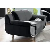 TRENDMANUFAKTUR Sessel Rondo Kunstleder 121 x 85 x 94 cm schwarz mit Federkern