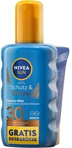 NIVEA Sonnenpflege Sonnenschutz + Pocket SizeSchutz & Frische LSF 30 Schutz & Bräune Sonnenspray LSF 30 200 ml + Schutz & Pflege To Go LSF 30 50 ml