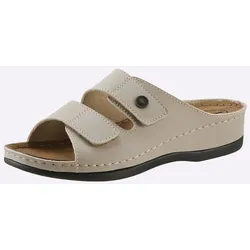 Pantolette FRANKEN-SCHUHE, Damen, Gr. 41, beige (sand), Lederimitat, sportlich, Schuhe