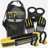 horntools Recovery Kit Entry - Handschuhe, Bergegurt, Bogenschäkel, Umlenkrolle, wasserdichte Tasche, Bergeset, Bergematerial, Softschäkel, Umlenkrolle für Offroad Zubehör für Seilwinde