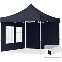 TOOLPORT Faltpavillon Economy 3 x 3 m inkl. 2 Seitenteile dunkelgrau 59037