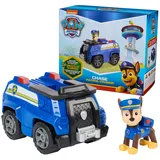 Paw Patrol, Chase's Patrol Cruiser, Spielzeugauto mit Sammel-Actionfigur, nachhaltig denkendes Kinderspielzeug für Jungen & Mädchen ab 3 Jahren
