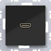 Hager Steckdose HDMI A.x/C.x nachtschwarz glänzend 2 St.