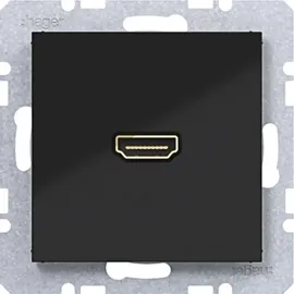Hager Steckdose HDMI A.x/C.x nachtschwarz glänzend 2 St.