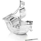 Silbernes Sparschwein Für Kinder, Elegant, Piratenschiff-geschenk  Größe: 66x135x150 Mm  Artikelnummer: Zv6179261