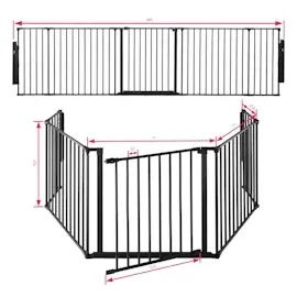 Tectake Kaminschutzgitter Agni schwarz