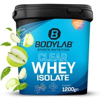 Bodylab24 Clear Whey Isolate 1200g Grüner Apfel, Eiweiß-Shake aus bis zu 96% hochwertigem Molkenprotein-Isolat, erfrischend fruchtiger Drink, Whey Protein-Pulver kann den Muskelaufbau unterstützen