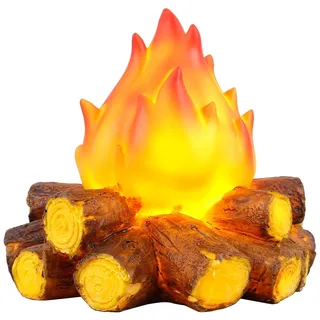 BAODBF Künstliches Feuer,3D Künstliche Nachtlicht Flammeneffekt,Batteriebetrieben Künstliches Lagerfeuer LED für Outdoor Camping Halloween Weihnachten Dekoration