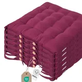 Homescapes Sitzkissen 40 x 40 cm weinrot 6-tlg.