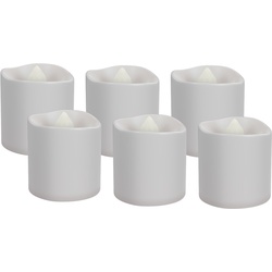 Goobay 6er-Set LED-Teelichter - Kerzen-Set mit Fernbedienung, für den Innenbereich (IP20), warmweiß (2700 K), Aufladung über USB
