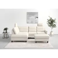 Ecksofa SIT & MORE "Farö L-Form" Sofas Gr. B/H/T: 251cm x 90cm x 187cm, Luxus-Microfaser Paris, Ottomane links, ohne Bettfunktion-ohne Bettkasten, beige (creme) inklusive Federkern, wahlweise mit Bettfunktion und Bettkasten