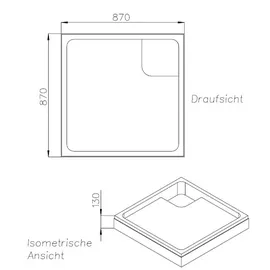Neuesbad Duschwannenträger für Kaldewei Superplan 90x90x2,5