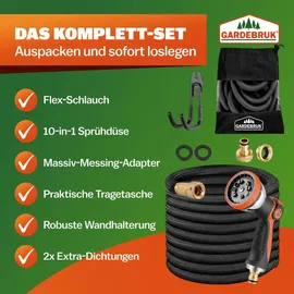 Gardebruk Flexibler Gartenschlauch 30 m schwarz