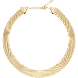 Schlangenkette LASCANA "Chunky Halskette", Damen, Gr. Metall, gold (goldfarben), glänzend, Halsketten, Collier, abgerundete chunky Schlangenkette