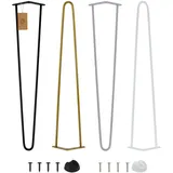 MORIA DESIGN 4er Set Hairpin Legs 71 cm Grau - Höhenverstellbare Tischbeine aus Metall für Möbel, Tisch und DIY Projekte