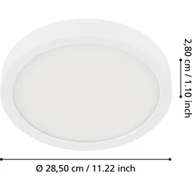 EGLO Fueva 5 IP44 28,5 cm neutralweiß weiß