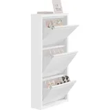 Woltu Schuhschrank 50 x 106 x 15 cm geschlossen mit 3 Schubladen weiß