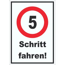 Schritt fahren 5 km/h Schrittgeschwindigkeit Aufkleber A5 (148x210mm)