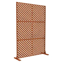 casa.pro Trennwand ‘Kekan’ Corten Stahl 180 x 120 cm Edelrost - Dunkelbraun