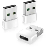 Basesailor für iPhone 17 16 Auto Ladegerät Adapter 3Pack,USB C Buchse auf USB Stecker Konverter Typ C Netzteil Ladekabel für Apple 17e 16e 15 Pro Max,iWatch 11,iPad Air Mini,Airpods Pro 3,Galaxy S26