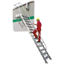 Günzburger Aluminium-Treppe mit Plattform 60° 10 Stufen (300370)