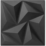 Art3d Wandpaneele 3D Paneele PVC Kunststoffpaneele Gaming Wohnzimmer Wand Decke 30 x 30 cm Schwarz 20 Stück