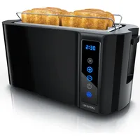 Arendo Toaster 4 Scheiben, Langschlitz, Edelstahl, 1500W, Display mit