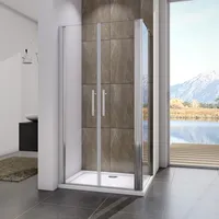 120X90X195cm Duschtür Dusche Pendeltür Nischentür Duschkabine Duschabtrennung Schwingtür 6mm NANO ESG