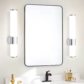 GBLY meoaow Spiegelleuchte Bad Led Wandlampe - Badezimmer Lampe Neutralweiße Lichtfarbe 4000K Seite Spiegel Wandleuchte Badlampe Spiegelschrank Beleuchtung 8W Chrom 00015